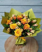 Букет цветов из:  Альстромерии и Розы в Баракаевской