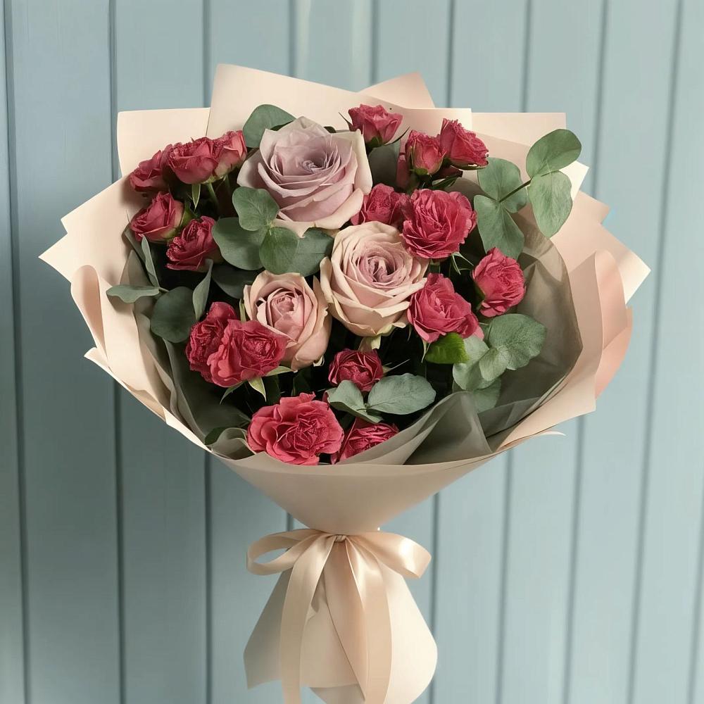 Букет цветов из: Гвоздики и Розы в Баракаевской