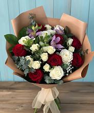 Букет цветов из:  Розы и Альстромерии в Баракаевской