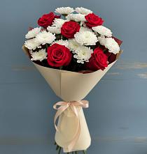 Букет цветов из:  Розы и Хризантемы в Баракаевской