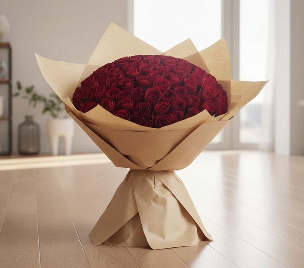 Букет 101 Красная роза в Баракаевской