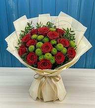 Букет цветов из:  Розы и Хризантемы в Баракаевской