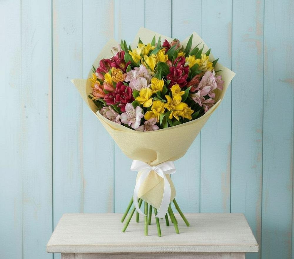 Букет цветов из: Альстромерии в Баракаевской